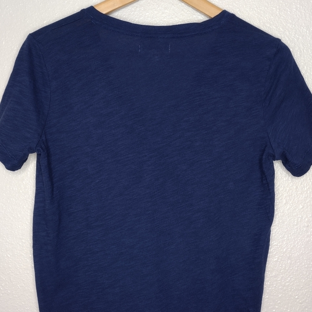 Madewell Women's Cotton Blue Short Sleeve V-Neck T-Shirt Basic Top - Picture 6 of 13